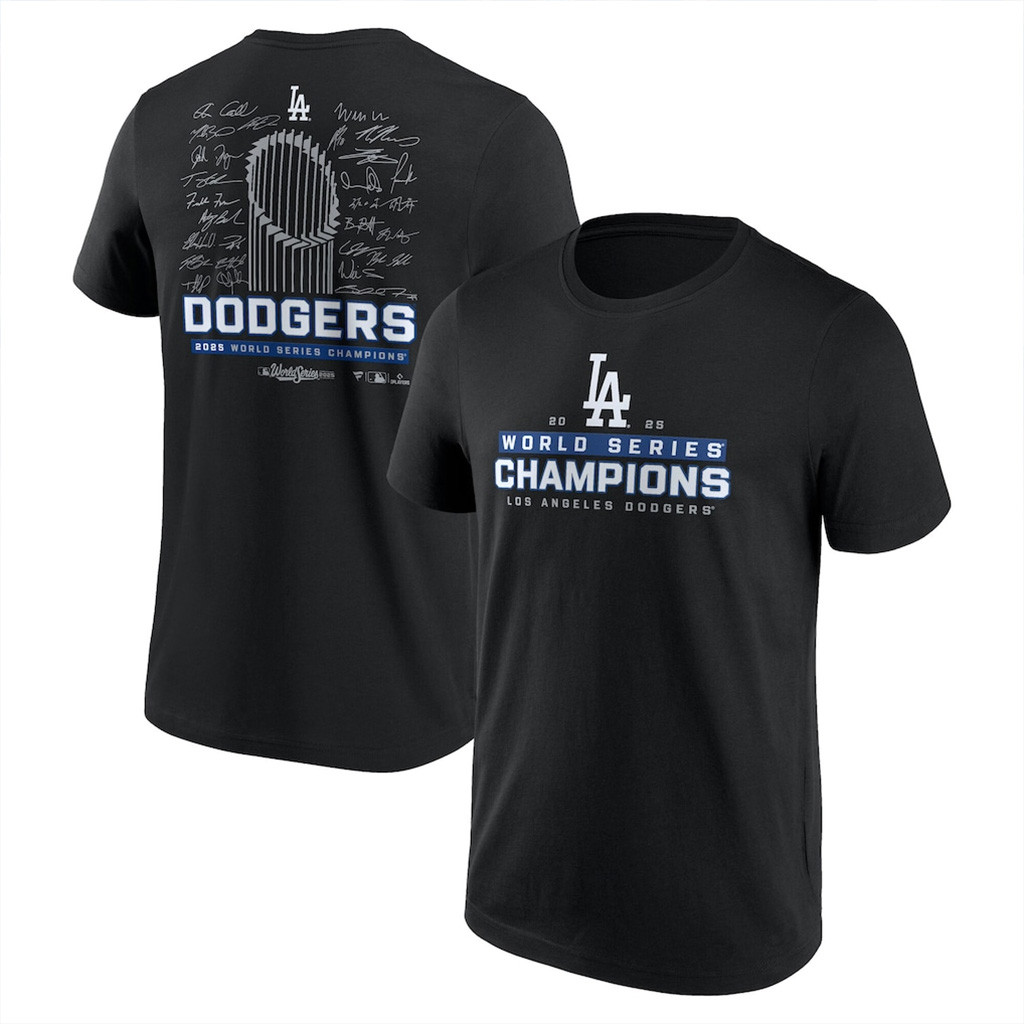 Dodgers World Series Merch 2025 Los Angeles Dodgers Back To Back Champions Shirt Signature T-Shirt-1