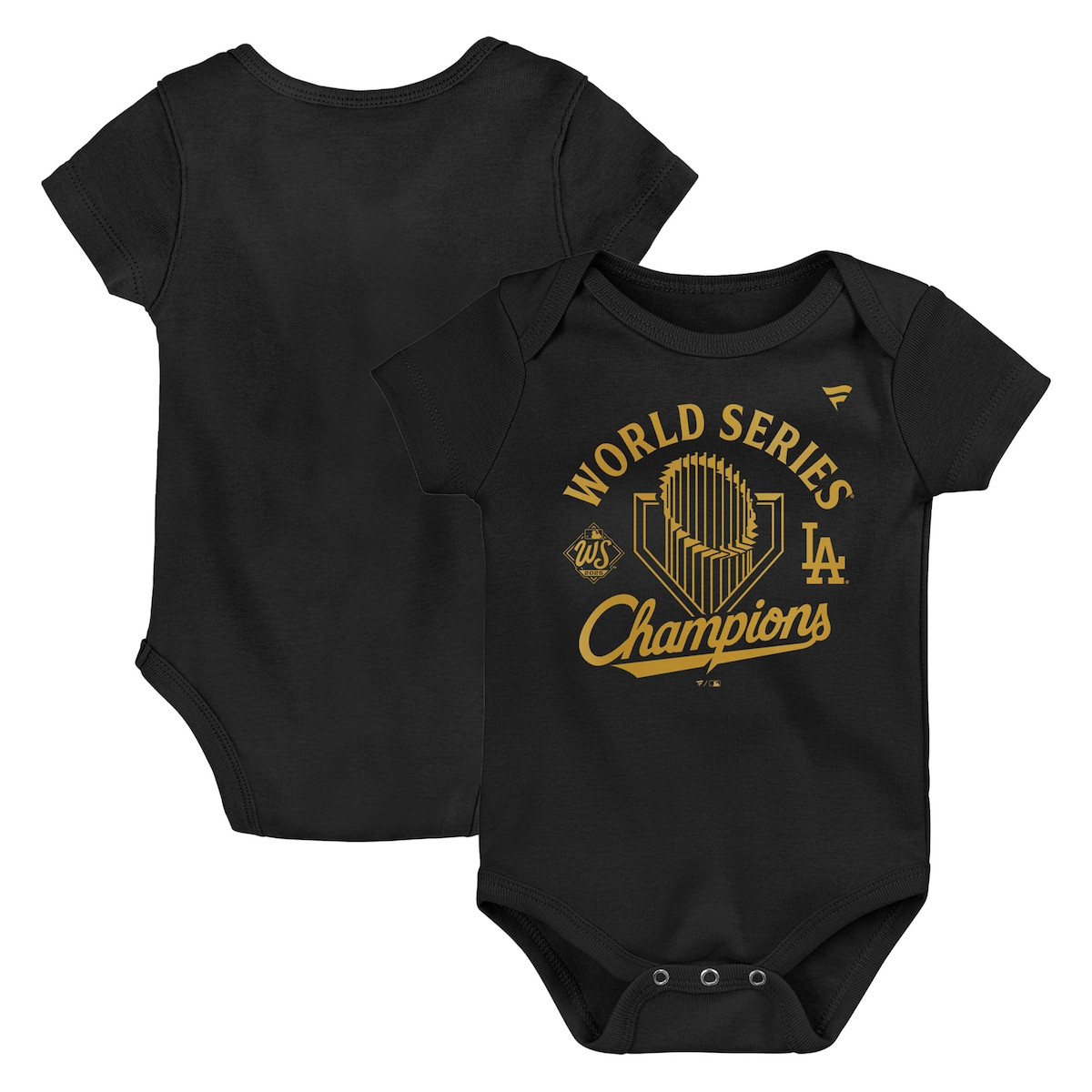 Dodgers World Series Merch 2025 Los Angeles Dodgers Fanatics Black 2025 World Series Champions Parade Bodysuit-1