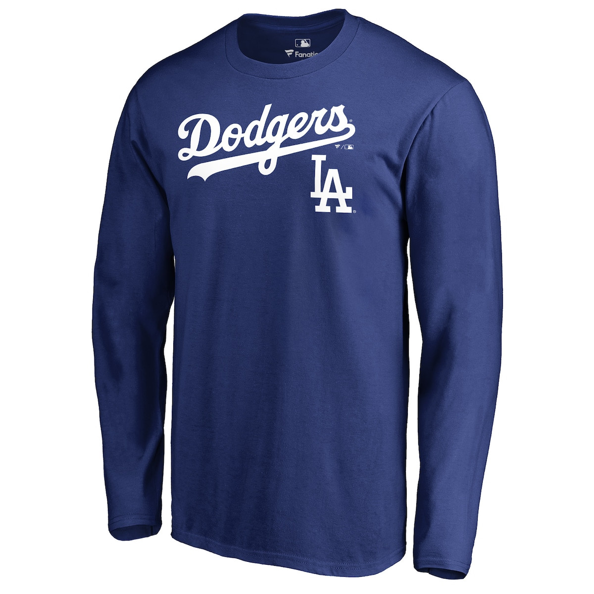 Dodgers World Series Merch 2025 Los Angeles Dodgers Royal Team Lockup Long Sleeve Shirt-1