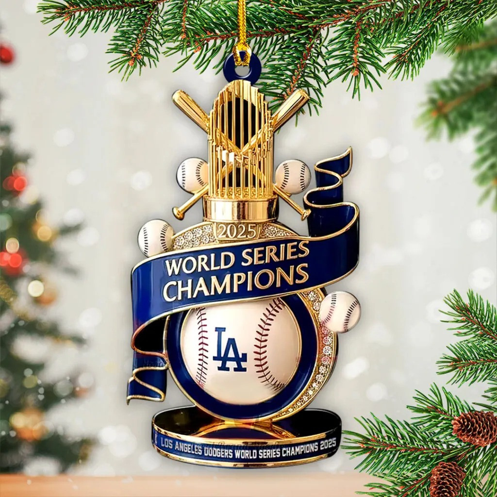 Dodgers World Series Merch 2025 Los Angeles Dodgers World Series Champions Ornament For Christmas-1