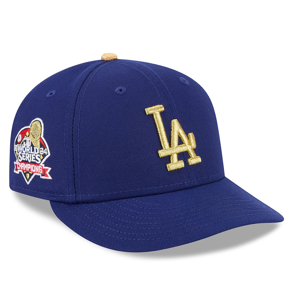 Dodgers World Series Merch Los Angeles Dodgers New Era Royal 2025 Gold Embroidered Hat Gifts-1