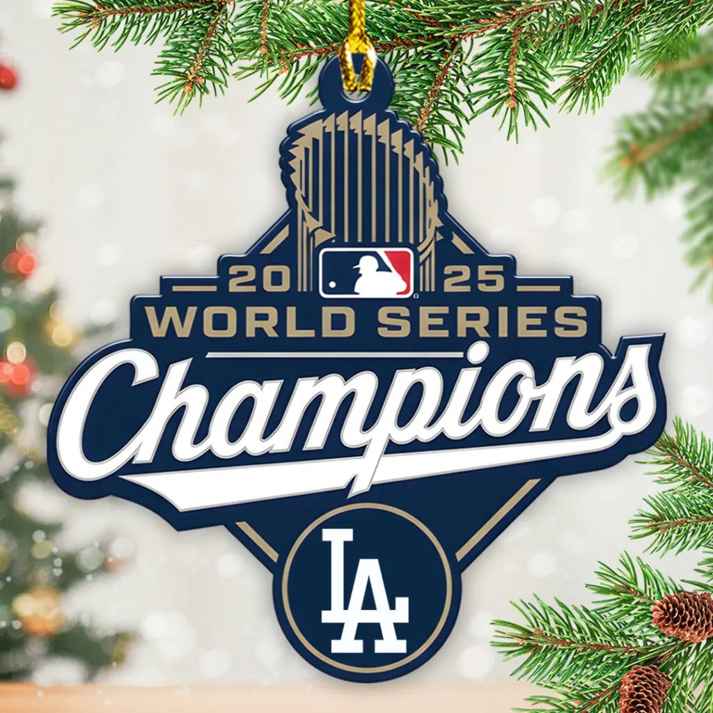 Dodgers World Series Merch Los Angeles Dodgers World Series 2025 Acrylic Christmas Ornament-1