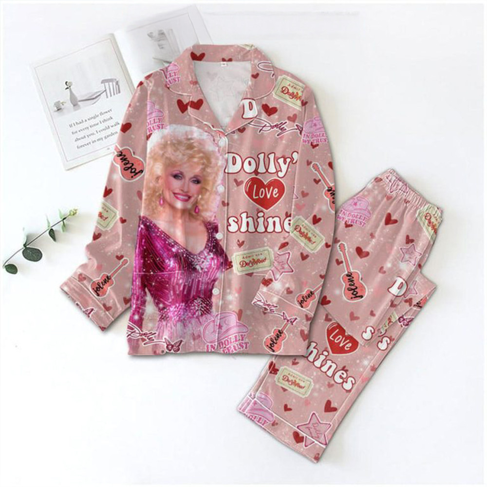Dolly Parton Dolly Love Shine Admit One Polyester Pajamas Set Gifts For Music Fans-1