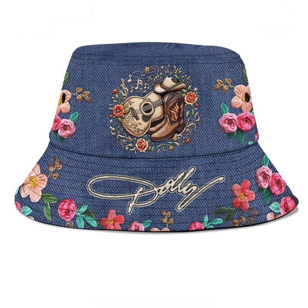 Dolly Parton Flower Bucket Hat Dolly Parton Merch Perfect Father's Day Gifts-1