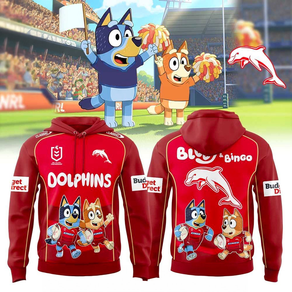 Dolphins X Bluey And Bingo Hoodie Dolphins Merch Good Gifts For Boyfriend-1