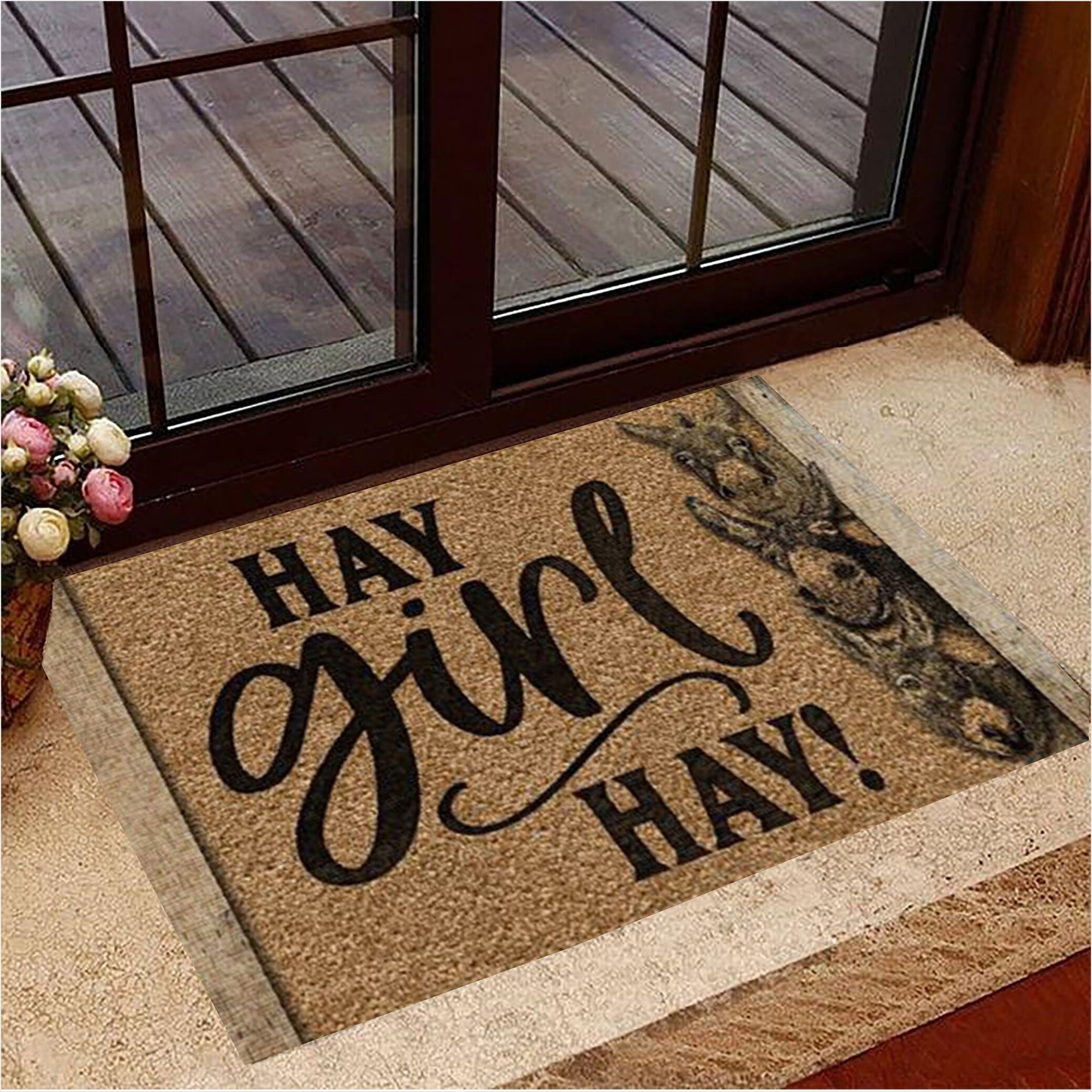 Donkey Hay Girl Hay Doormat Designer Door Mat Home Decor Living Room Birthday Gifts For Fans-1