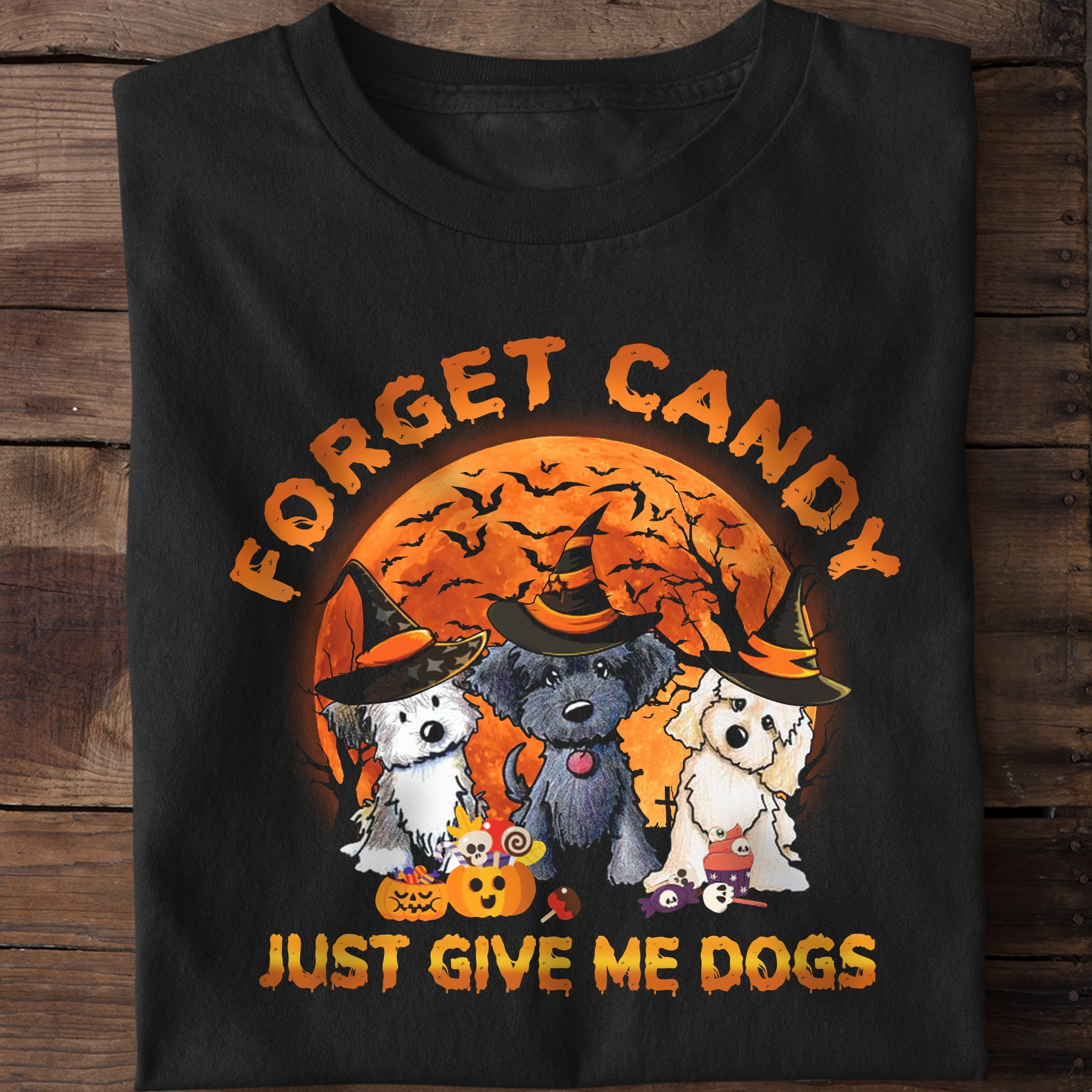 Doodle Forget Candy Just Give Me Dogs Halloween Shirt Gifts For Doodle Lovers-1