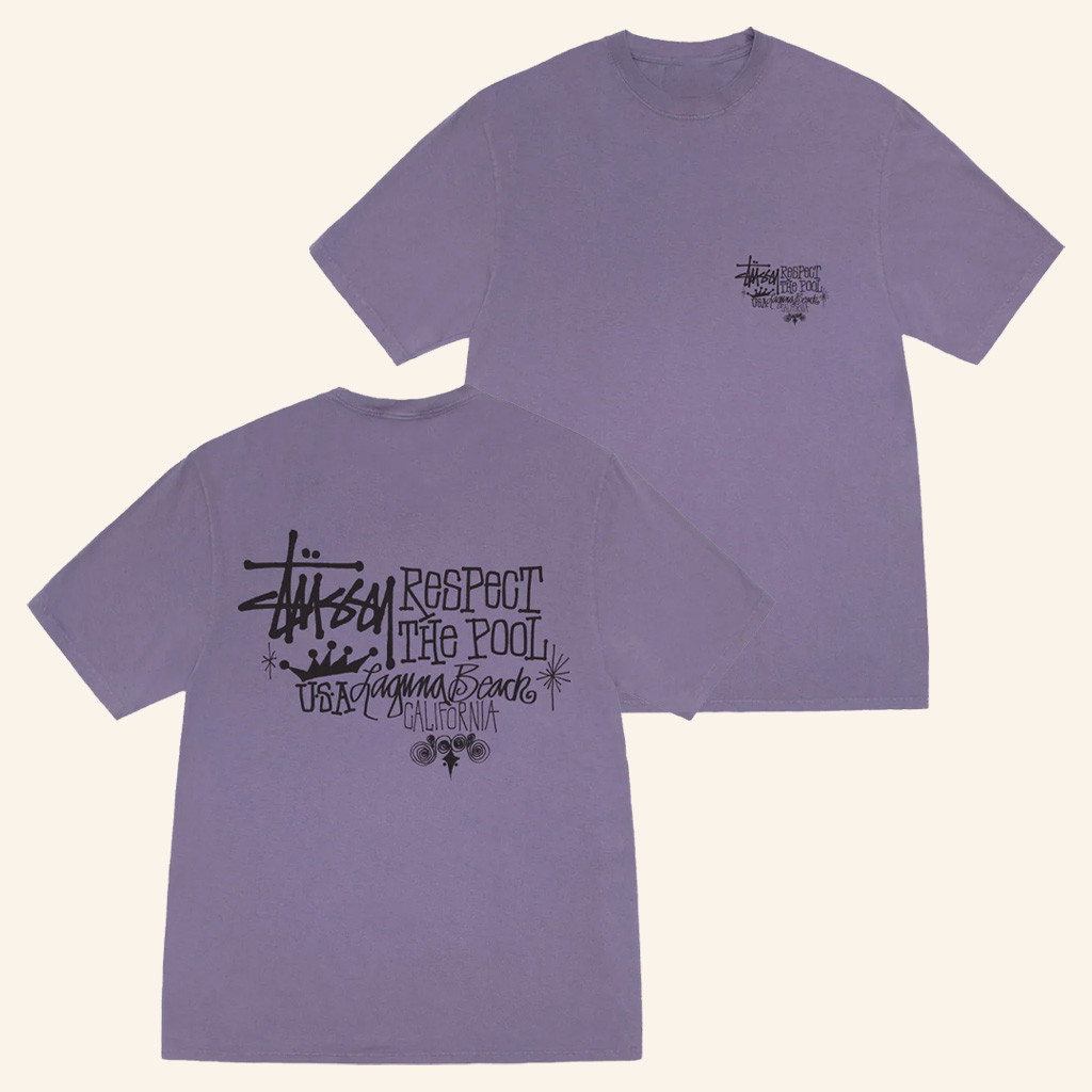 Dover Street Market Merch Stussy Respect The Pool Pigment Dyed T-Shirt Gifts For Wife-1
