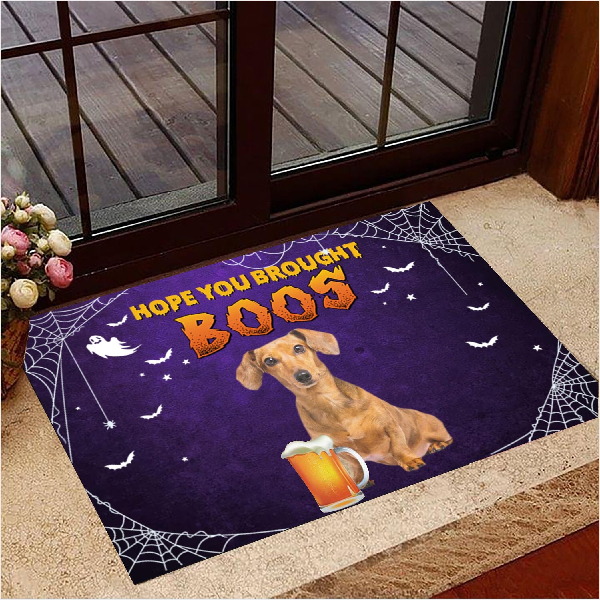 Doxie You Brought Boos Doormat Halloween Doormat Spooky Halloween Decorations Gifts For BFF-1