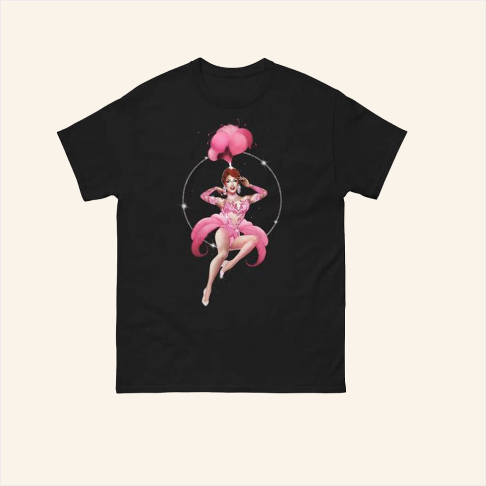 Drag Queen Merch Plasma Pink Showgirl T-Shirt Birthday Gifts For Her Gifts For Besties-1