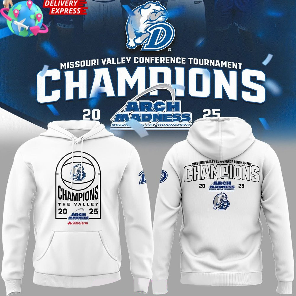 Drake Bulldogs Missouri Valley Conference Champions 2025 Hoodie Meaningful Father's Day Gifts-1