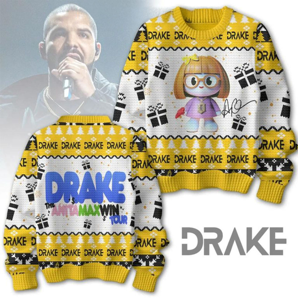 Drake The Anita Max Win Tour 2025 Celebrating Christmas Ugly Sweater Gifts For Music Fans-1