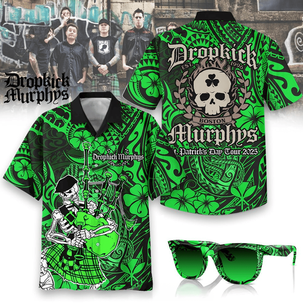 Dropkick Murphys St Patrick's Day Tour 2025 Hawaiian Shirt Dropkick Murphys Merch Dad Gifts-1