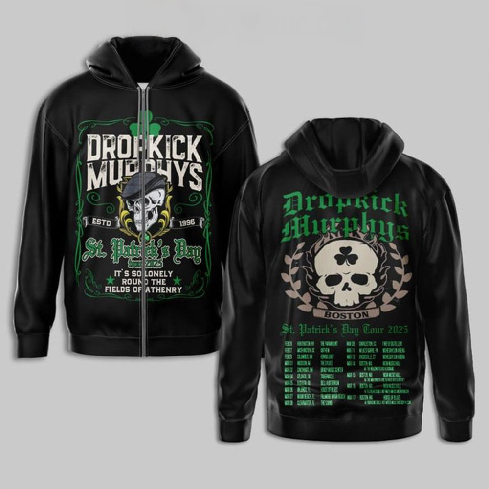 Dropkick Murphys St. Patrick's Day It's So Lonely Zip Hoodie Gifts For Band Fans-1