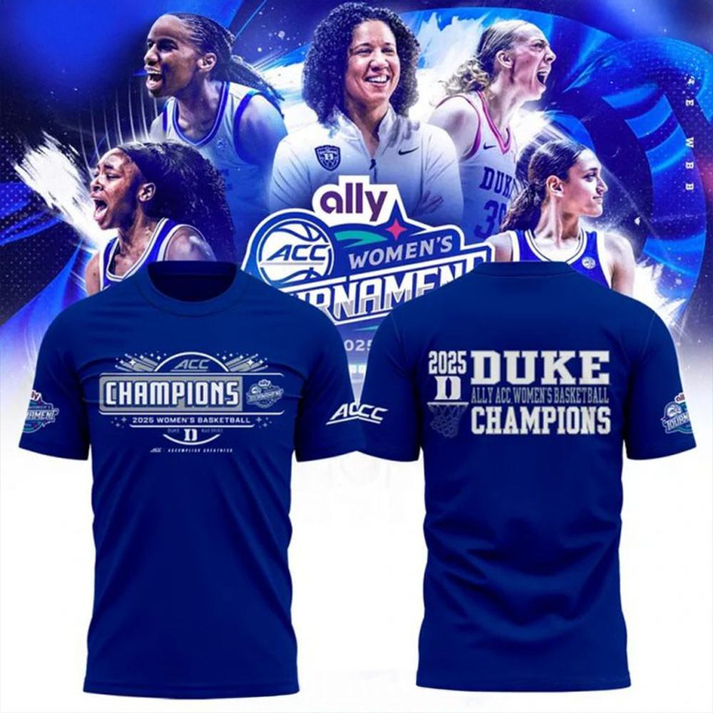 Duke Blue Devils 2025 ACC Women's Basketball Champions T-Shirt Devils Merch Gifts For Wife-1