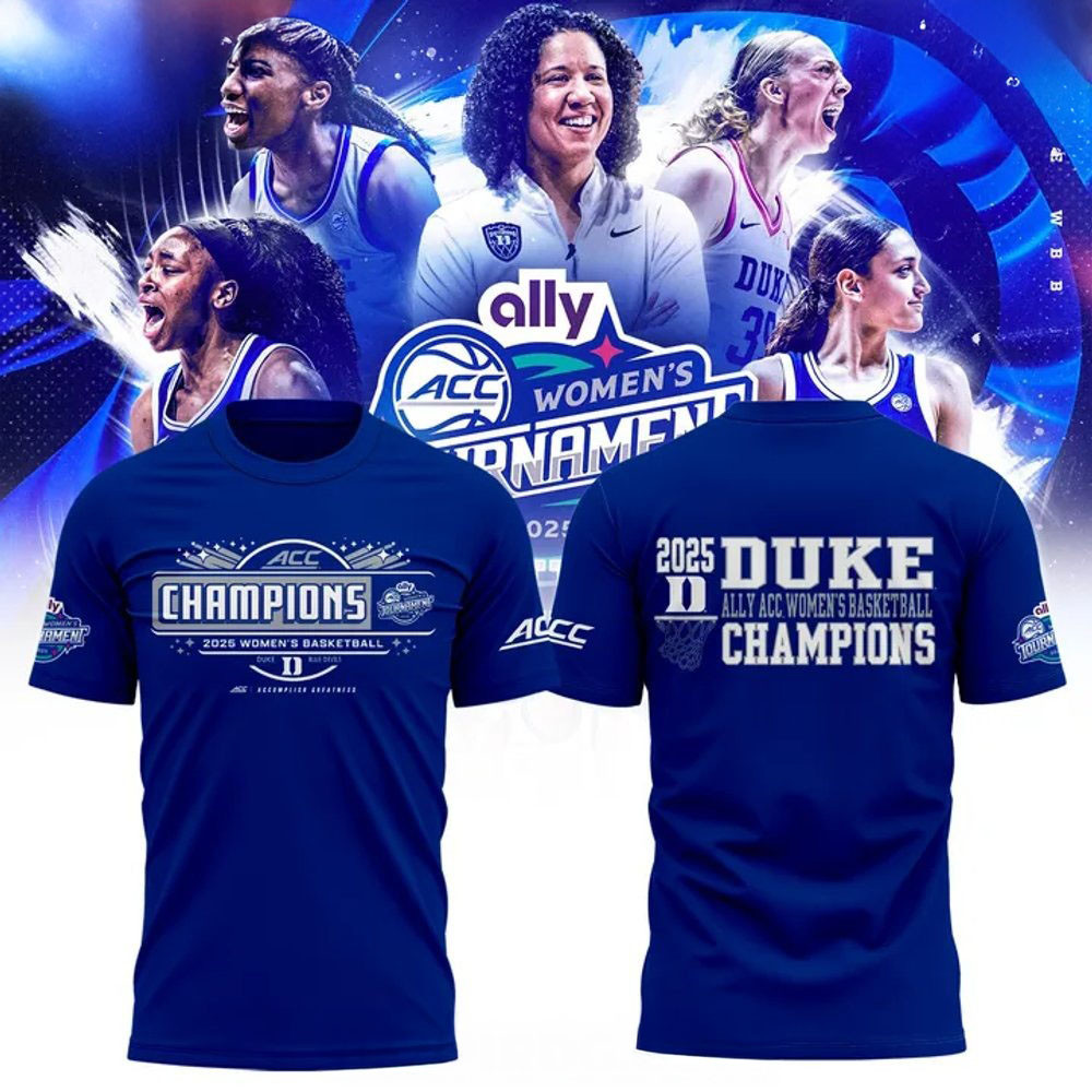 Duke Blue Devils 2025 ACC Women's Basketball Champions T-Shirt Mother's Day Gifts For Wife-1