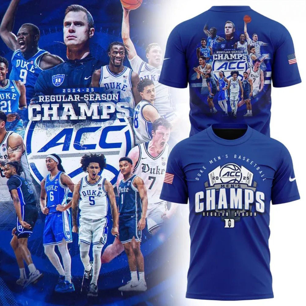 Duke Blue Devils Men's Basketball Regular Season 2025 ACC Champs Shirt Father's Day Presents-1