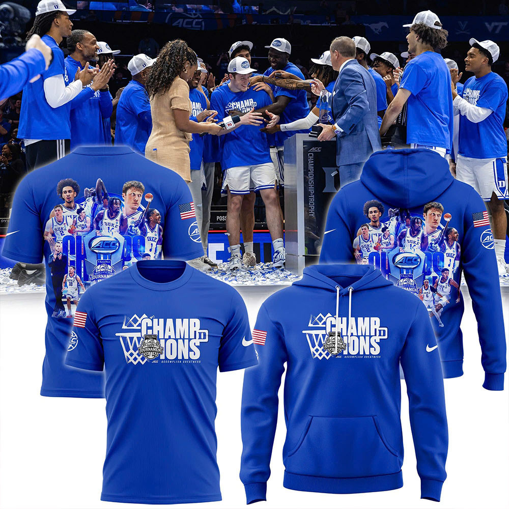 Duke Vs. Louisville ACC Tournament Hoodie Duke Blue Devils Men's Basketball Hoodie Fans Gifts-1