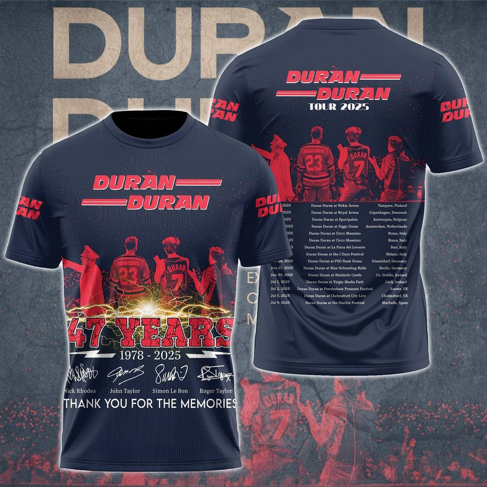 Duran Duran Tour 2025 Limited Edition T-Shirt Duran Duran Merch Father's Day Gifts For Husband-1