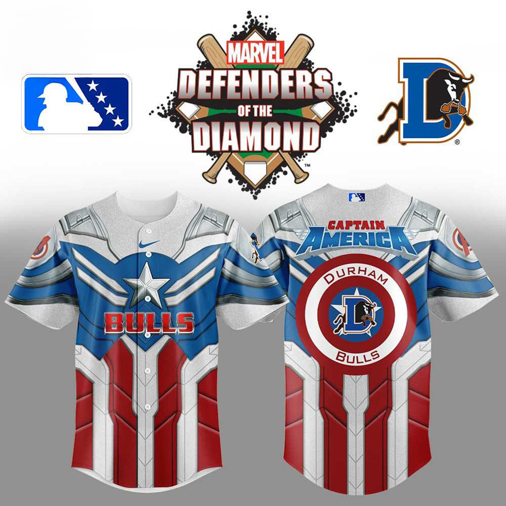 Durham Bulls X Marvel Defenders Of The Diamond Baseball Jersey Durham Bulls Merch Gifts For Dad-1