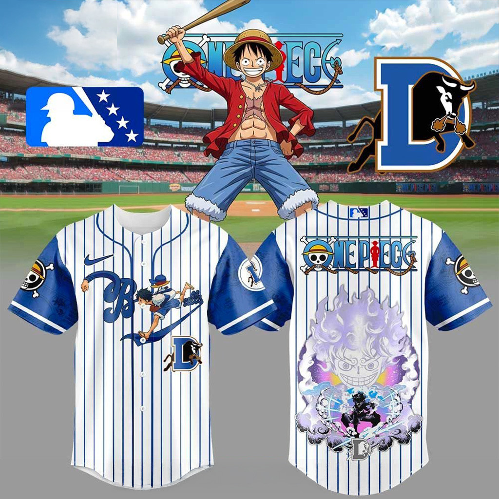 Durham Bulls x Straw Hat Luffy Gear 5 Jersey Durham Bulls Merch Gifts For Dad-1