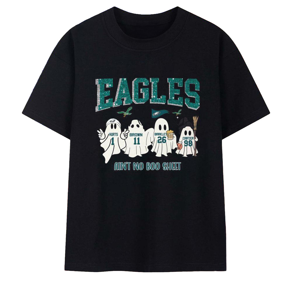 Eagles Ghost Ain_t No Boo Sheet T-Shirt Philadelphia Eagles Merch Halloween Gifts For Her-1