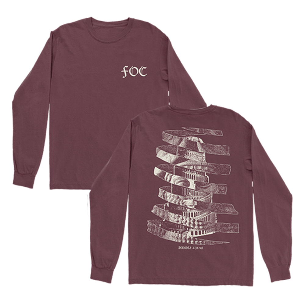 Earl Sweatshirt Merch Spiral Majesty Burgundy Long Sleeve T-Shirt Gifts For Father's Day Ideas-1