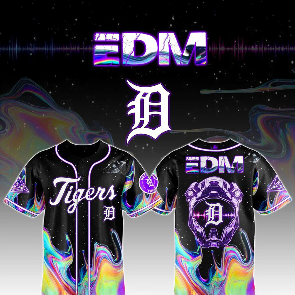 Edm Pulsebeat X Detroit Tigers Galaxy Jersey Fan Merch Gifts For Husband-1