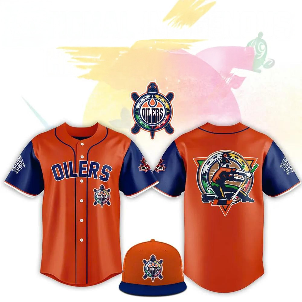 Edmonton Oilers 2025 National Indigenous History Month Baseball Jersey Edmonton Oilers Merch-1
