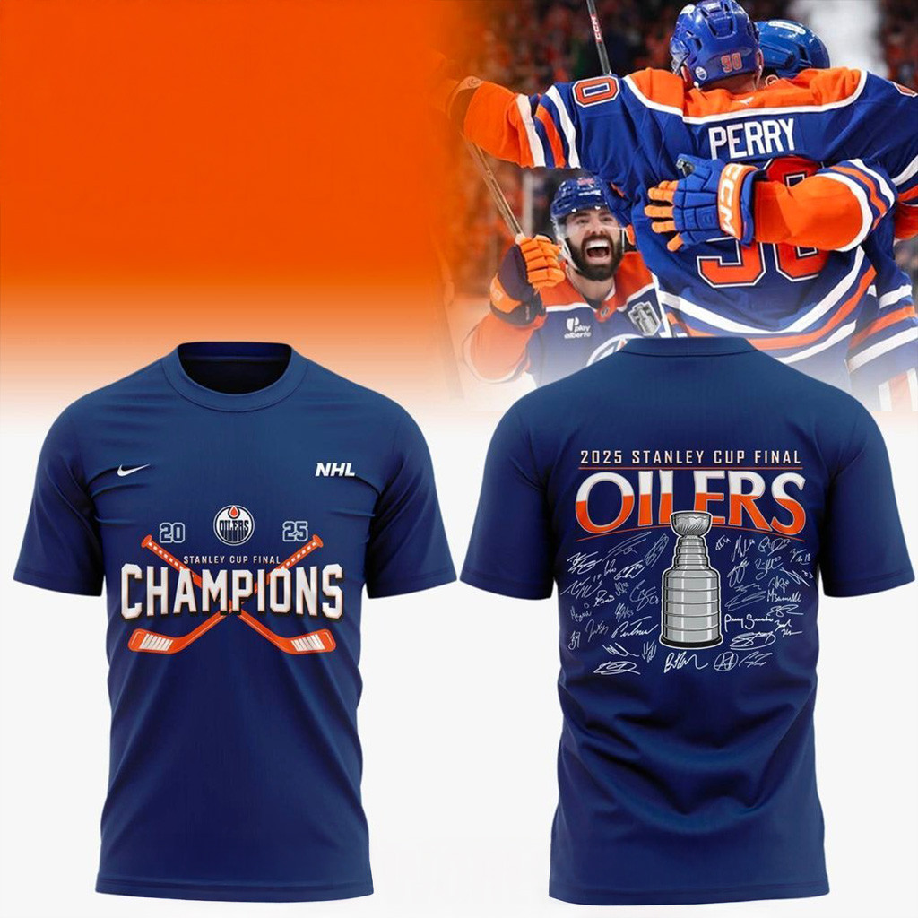 Edmonton Oilers 2025 Stanley Cup Final Champions T-Shirt Edmonton Oilers Merch Dad Gifts-1
