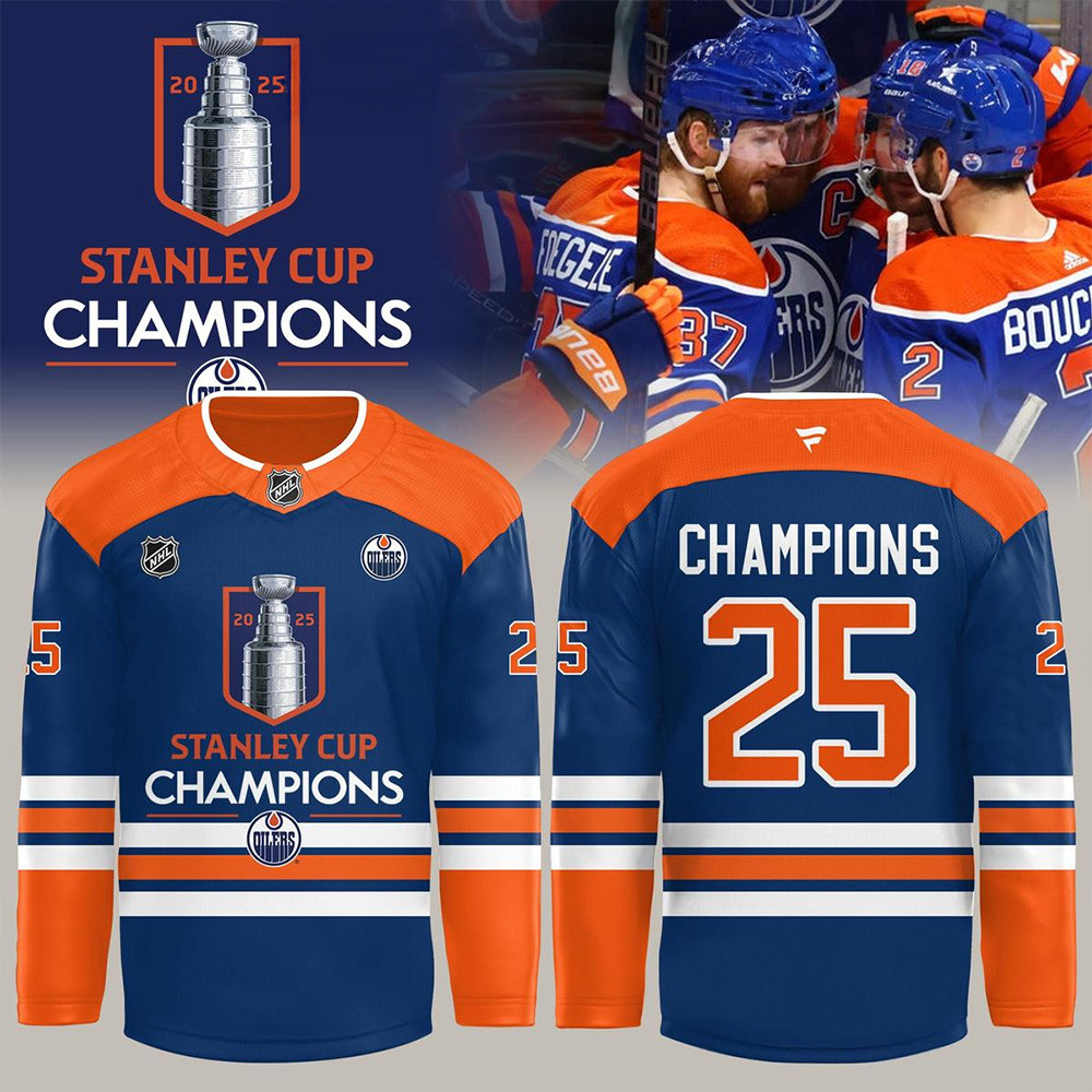 Edmonton Oilers Champion NHL Stanley Cup 2025 Hockey Jersey Edmonton Oilers Merch-1