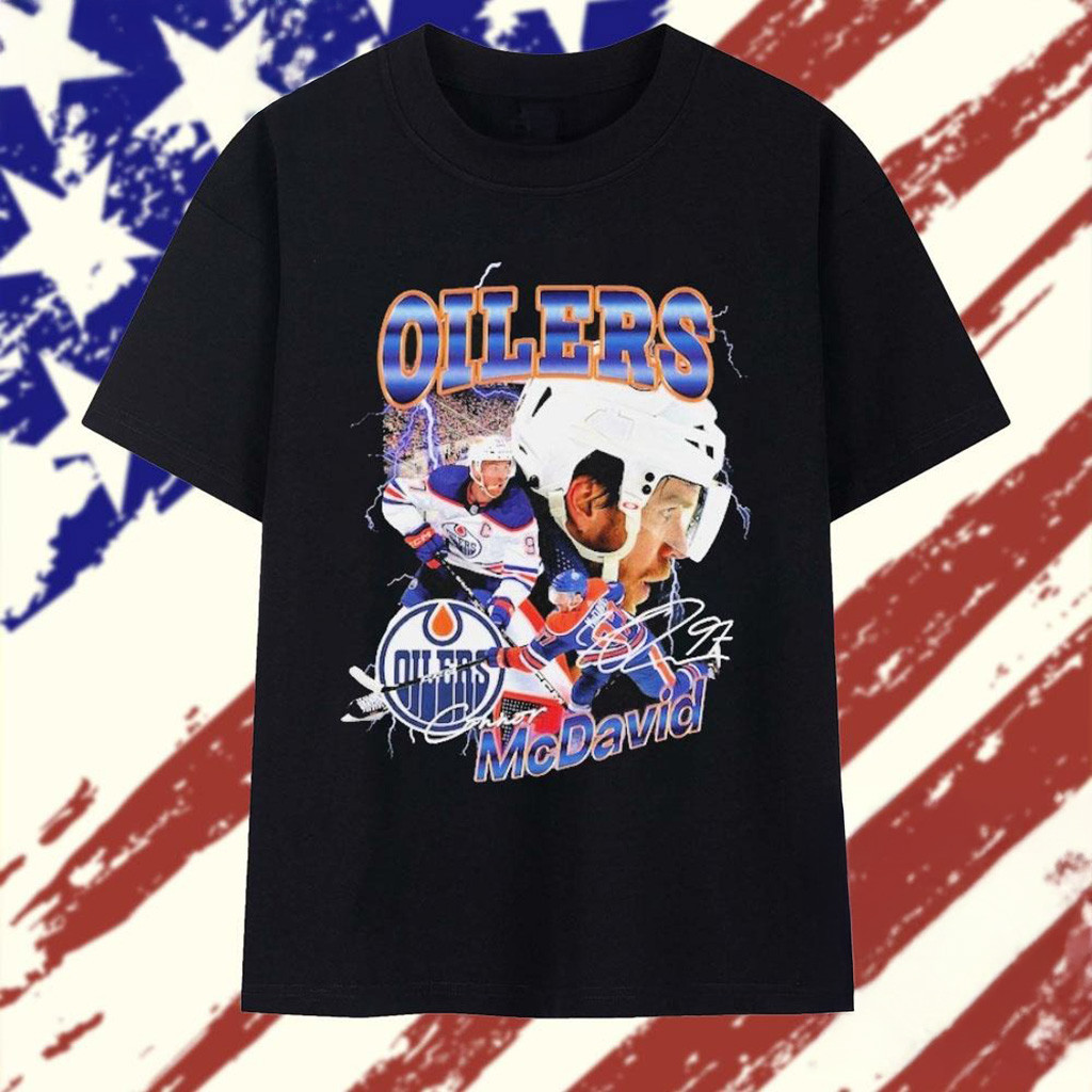 Edmonton Oilers Connor Mcdavid 20 Player Graphic T-Shirt Edmonton Oilers Merch Fans Gifts-1