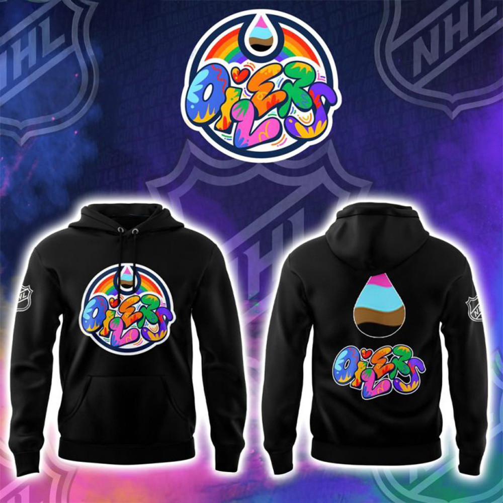 Edmonton Oilers x Pride Heritage Night Black Hoodie Edmonton Oilers Merch Dad Fathers Day Gifts-1