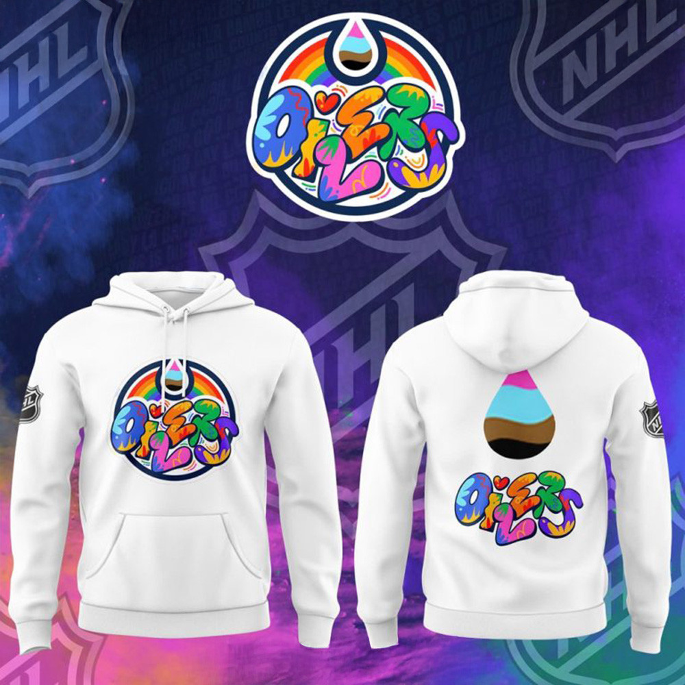Edmonton Oilers x Pride Heritage Night White Hoodie Father In Law Gifts Dad's Day-1