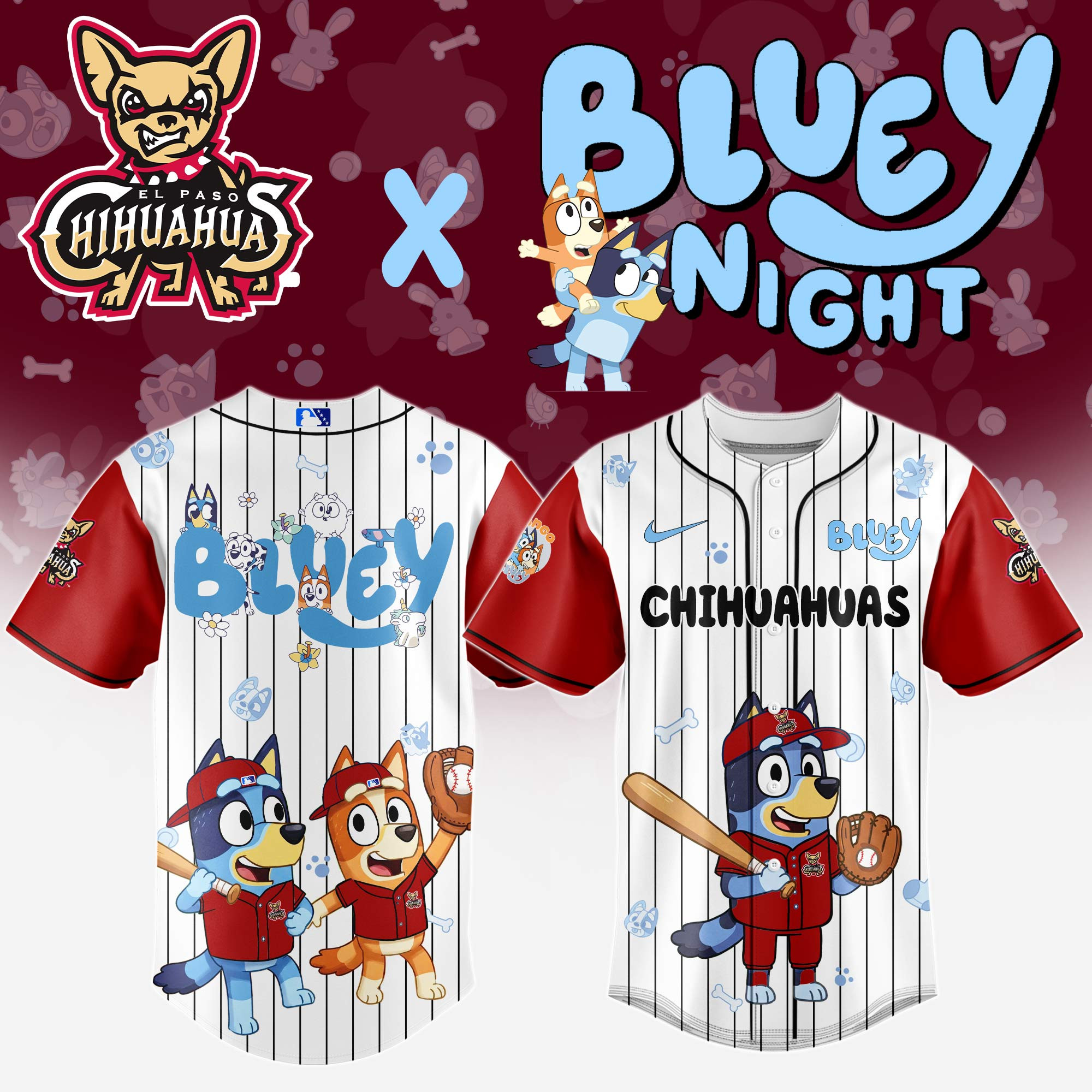 El Paso Chihuahuas Milb X Bluey 2025 Baseball Jersey For Fans-1 El Paso Chihuahuas Milb X Bluey 2025 Baseball Jersey For Fans-1