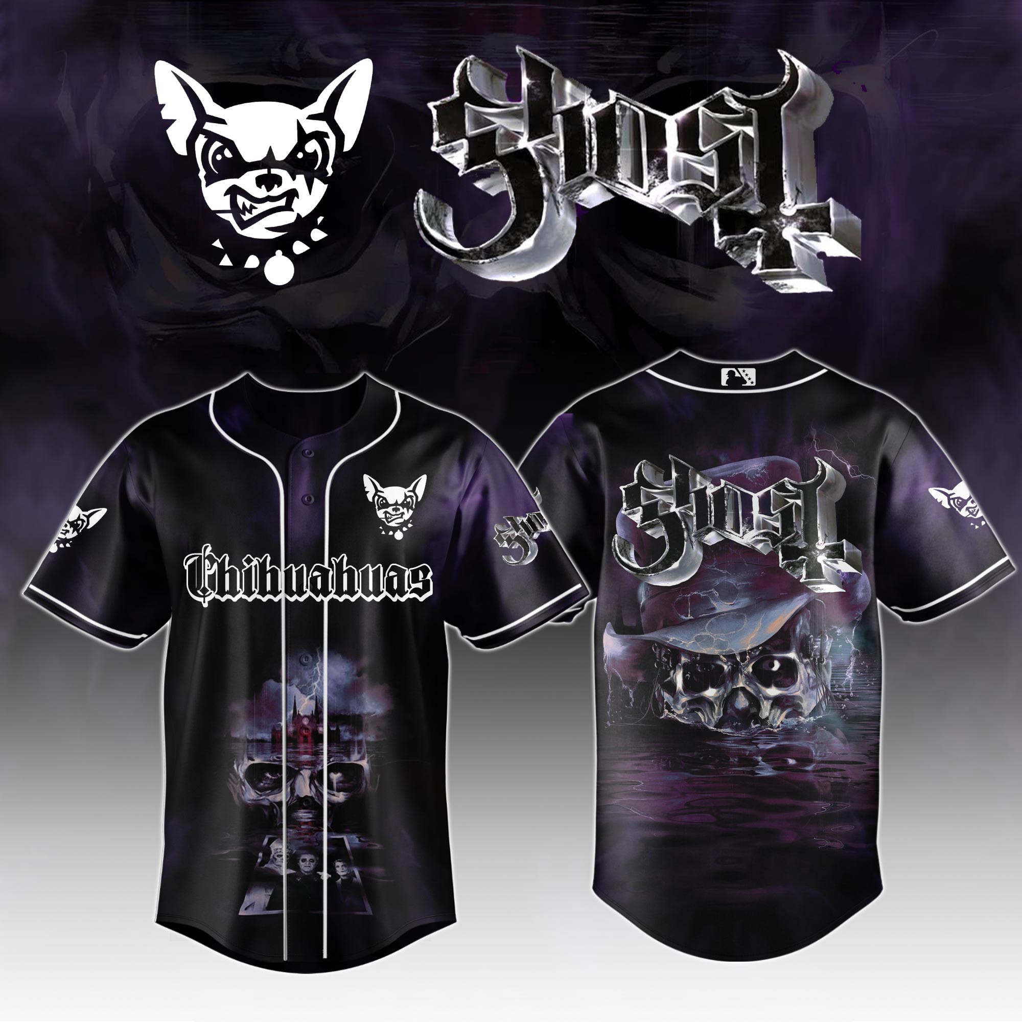 El Paso Chihuahuas Milb X Ghost Skeletour World Tour Baseball Jersey For Fans-1