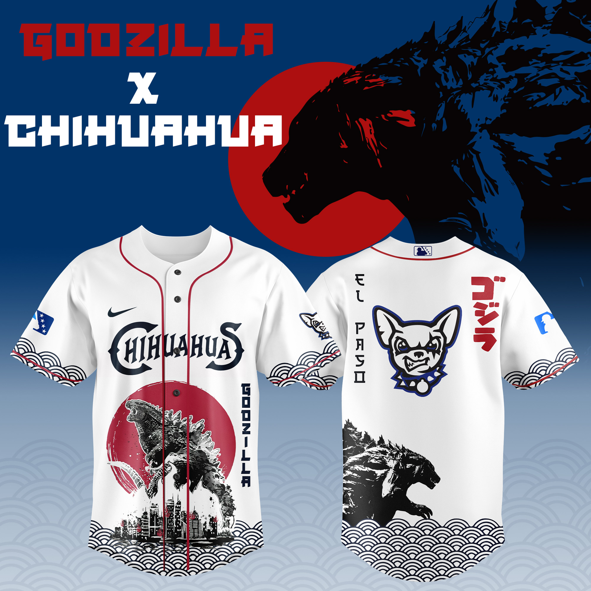 El Paso Chihuahuas Milb X Goozilla Night Baseball Jersey For Fans-1