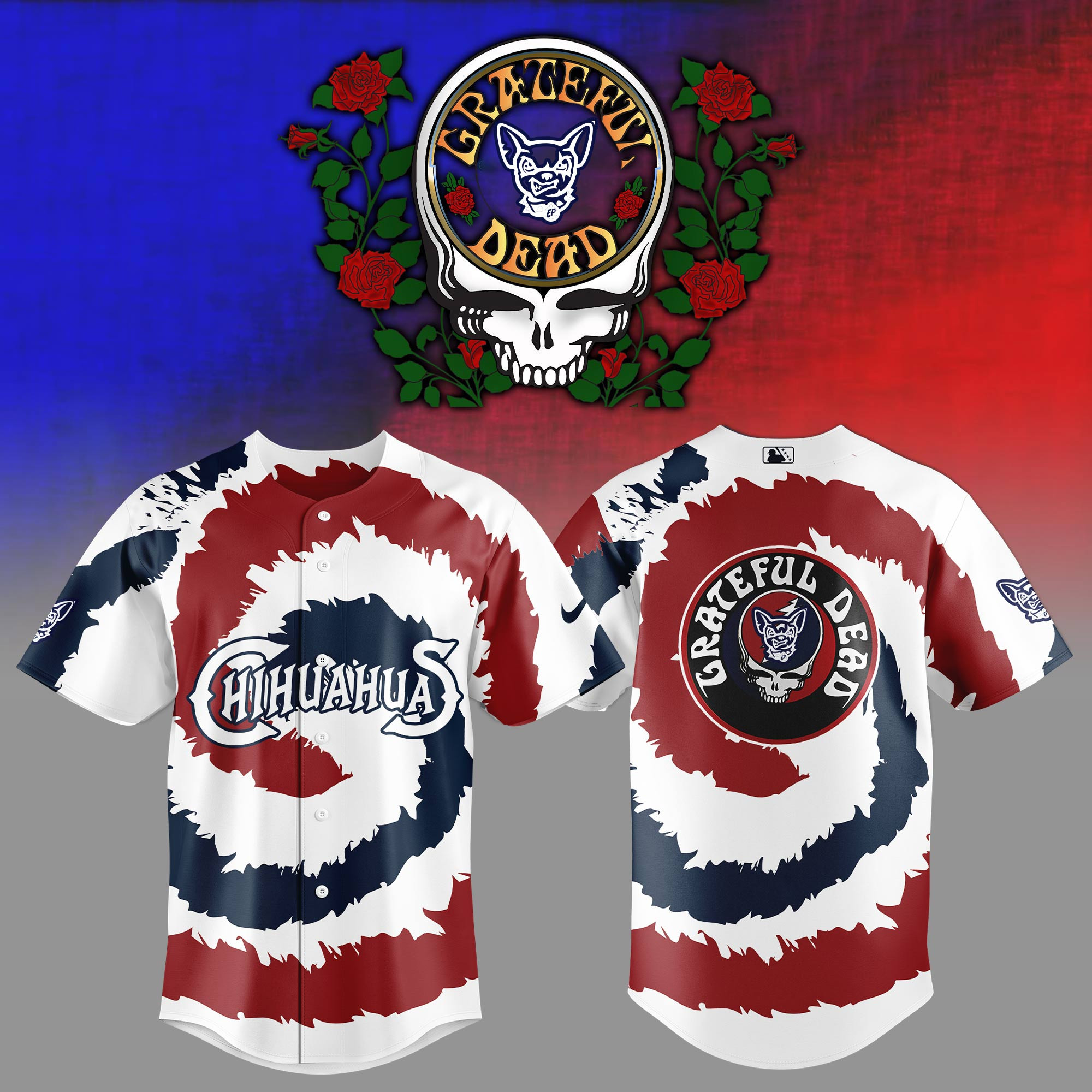 El Paso Chihuahuas Milb X Grateful Dead Night Baseball Jersey For Fans-1