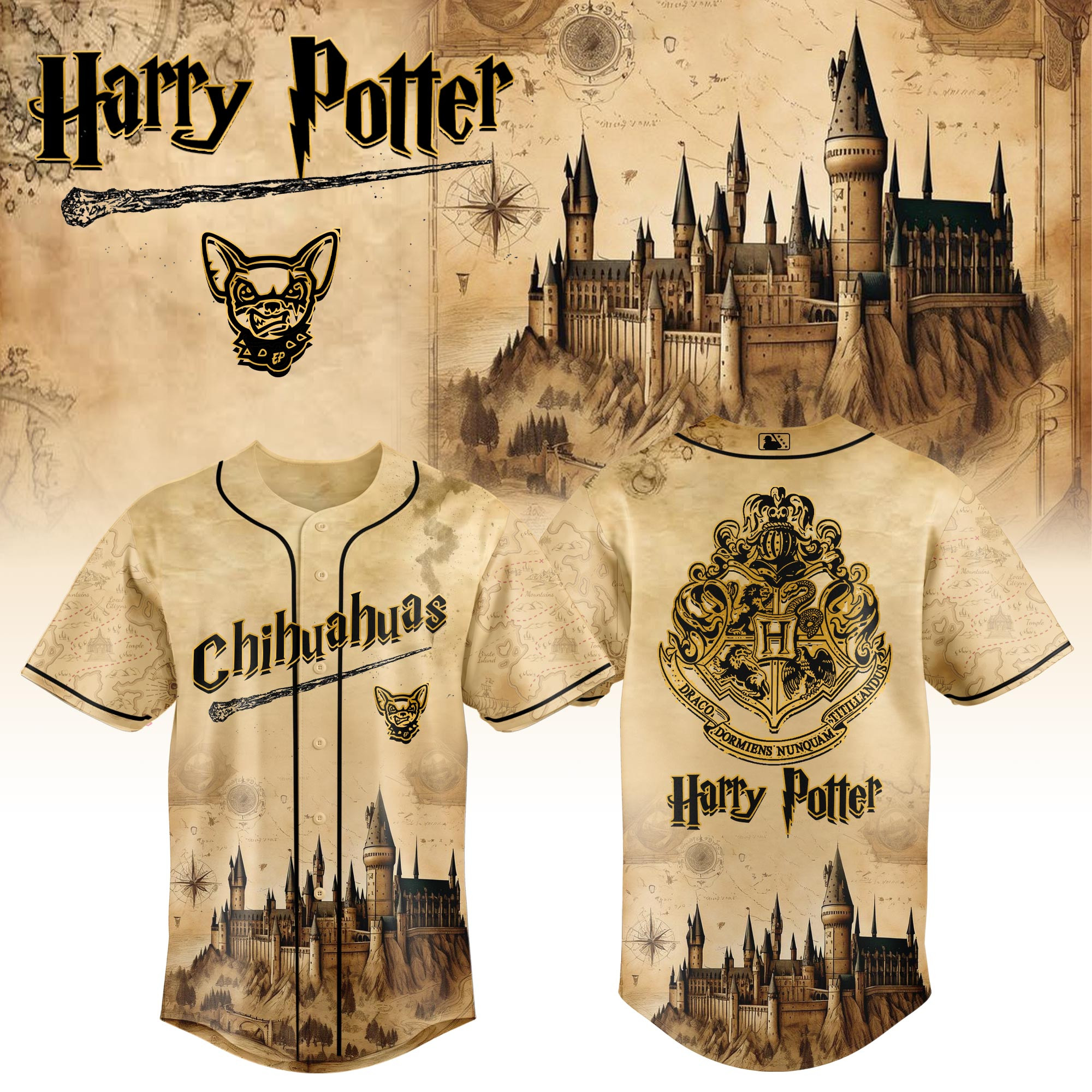 El Paso Chihuahuas Milb X Harry Potter Night Baseball Jersey For Fans New-1