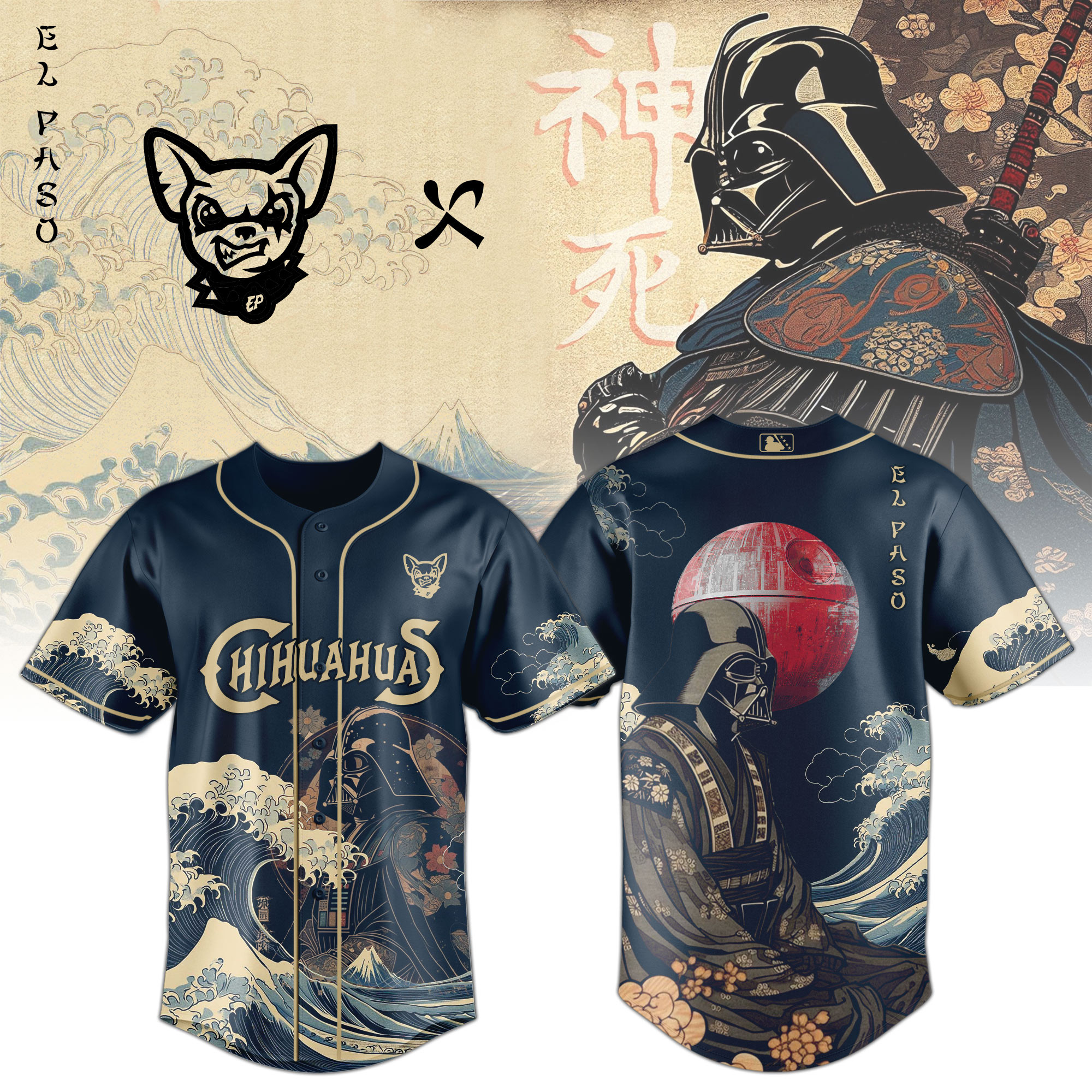 El Paso Chihuahuas Milb X Lord Vader Night Baseball Jersey For Fans-1