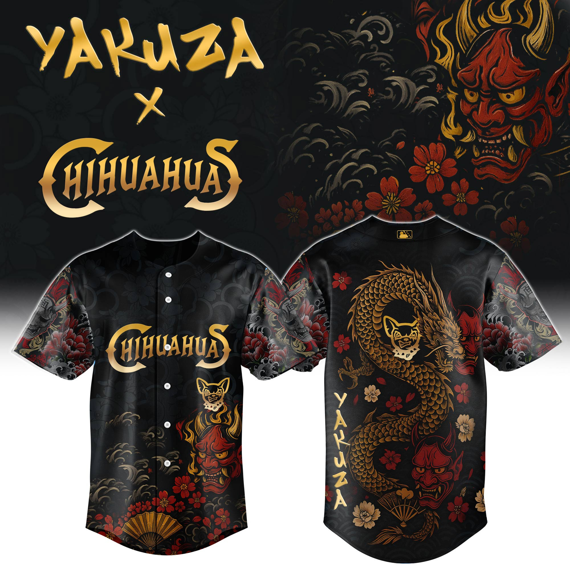 El Paso Chihuahuas Milb X Yakuza Night Baseball Jersey For Fans-1