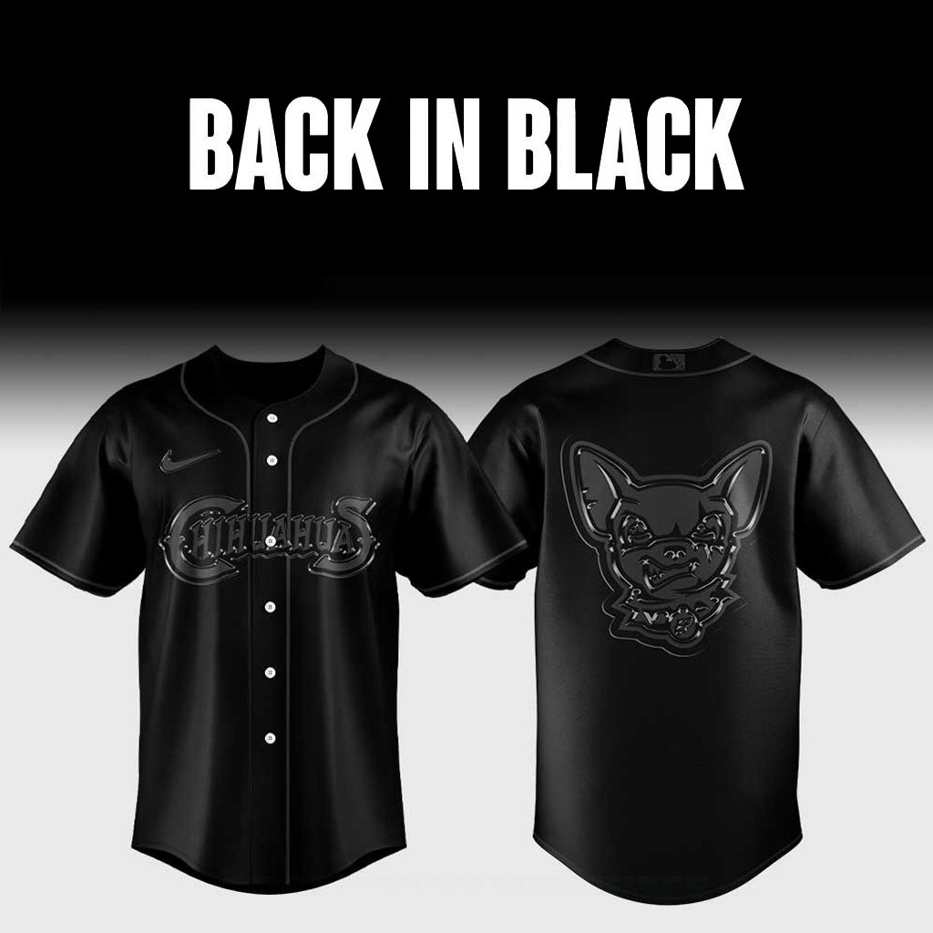 El Paso Chihuahuas X Back In Black 2025 Baseball Jersey Chihuahuas Merch Gifts For Fans-1