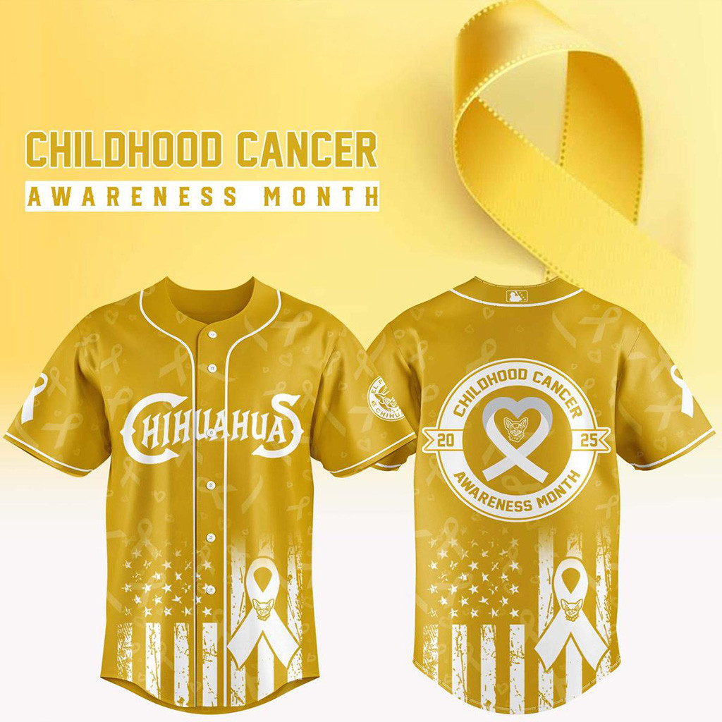 El Paso Chihuahuas X Childhood Cancer Awarness Month 2025 Jersey El Paso Chihuahuas Merch-1