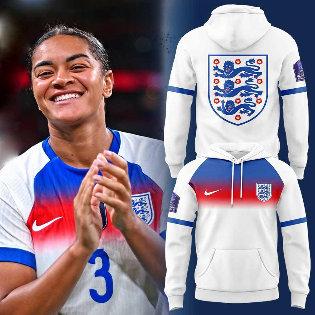 England 2025 Stadium Home White Hoodie Fan Merch Gifts For Husband-1