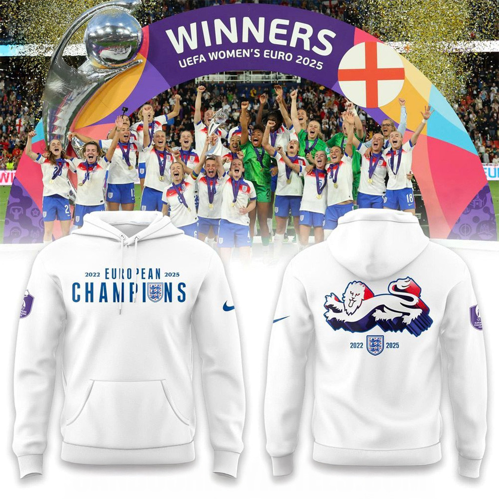 England Lionesses 2025 European Champions Hoodie Fan Merch Gifts For Him Her-1