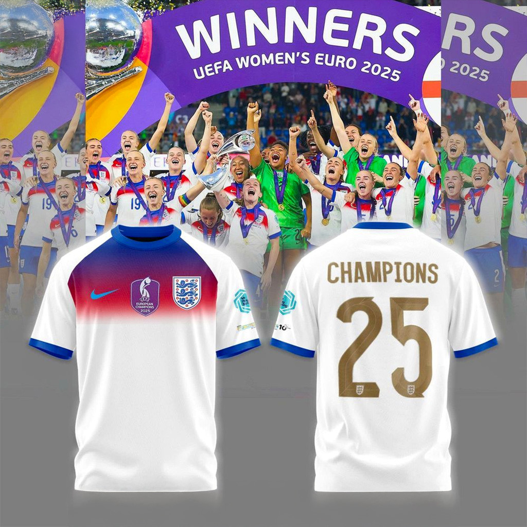 England Lionesses Winners UEFA Womens Euro 2025 T-Shirt Fan Merch Gifts For Mom-1