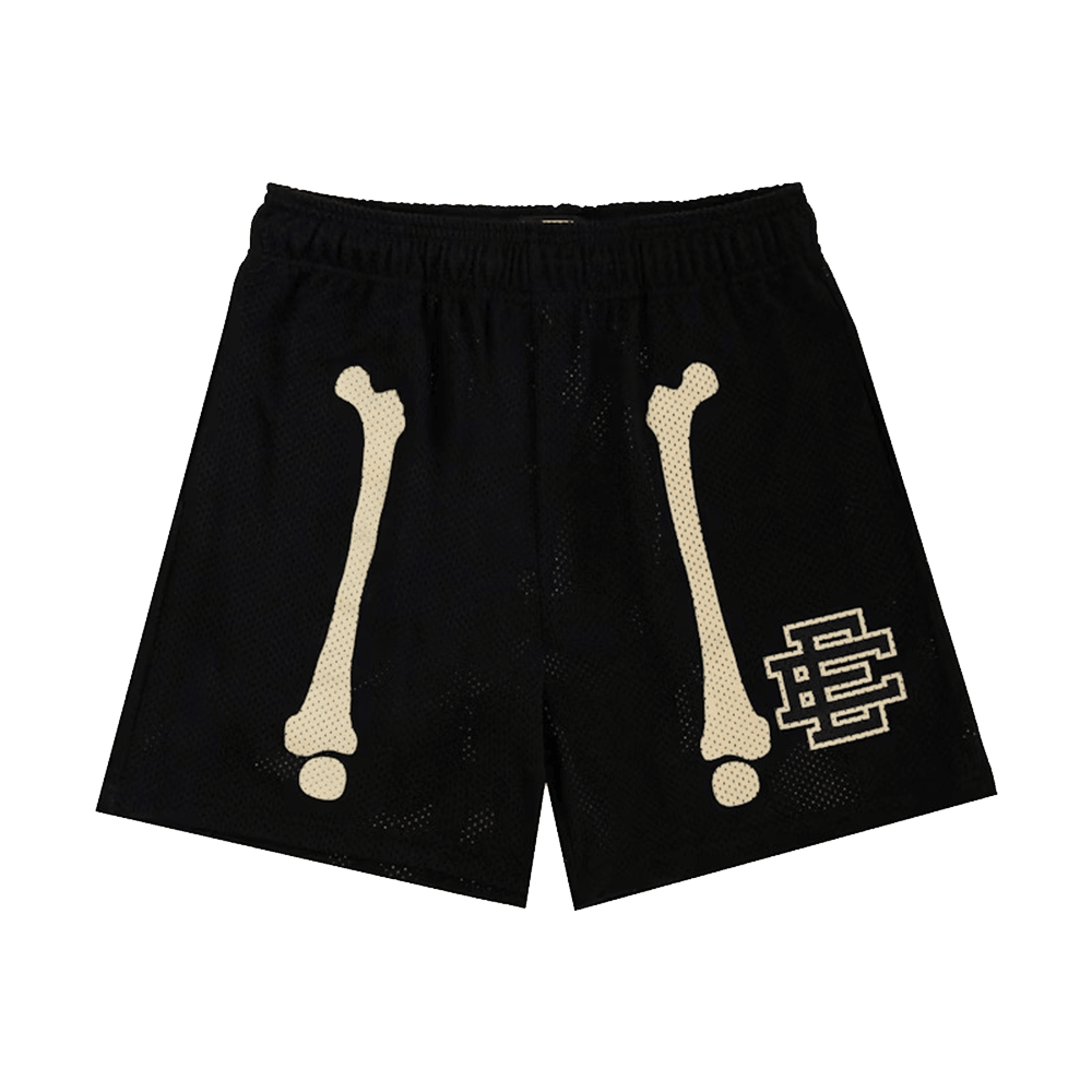Eric Emanuel Shorts Eric Emanuel EE Basic Short Black Bones Merch Gifts For Husband-1