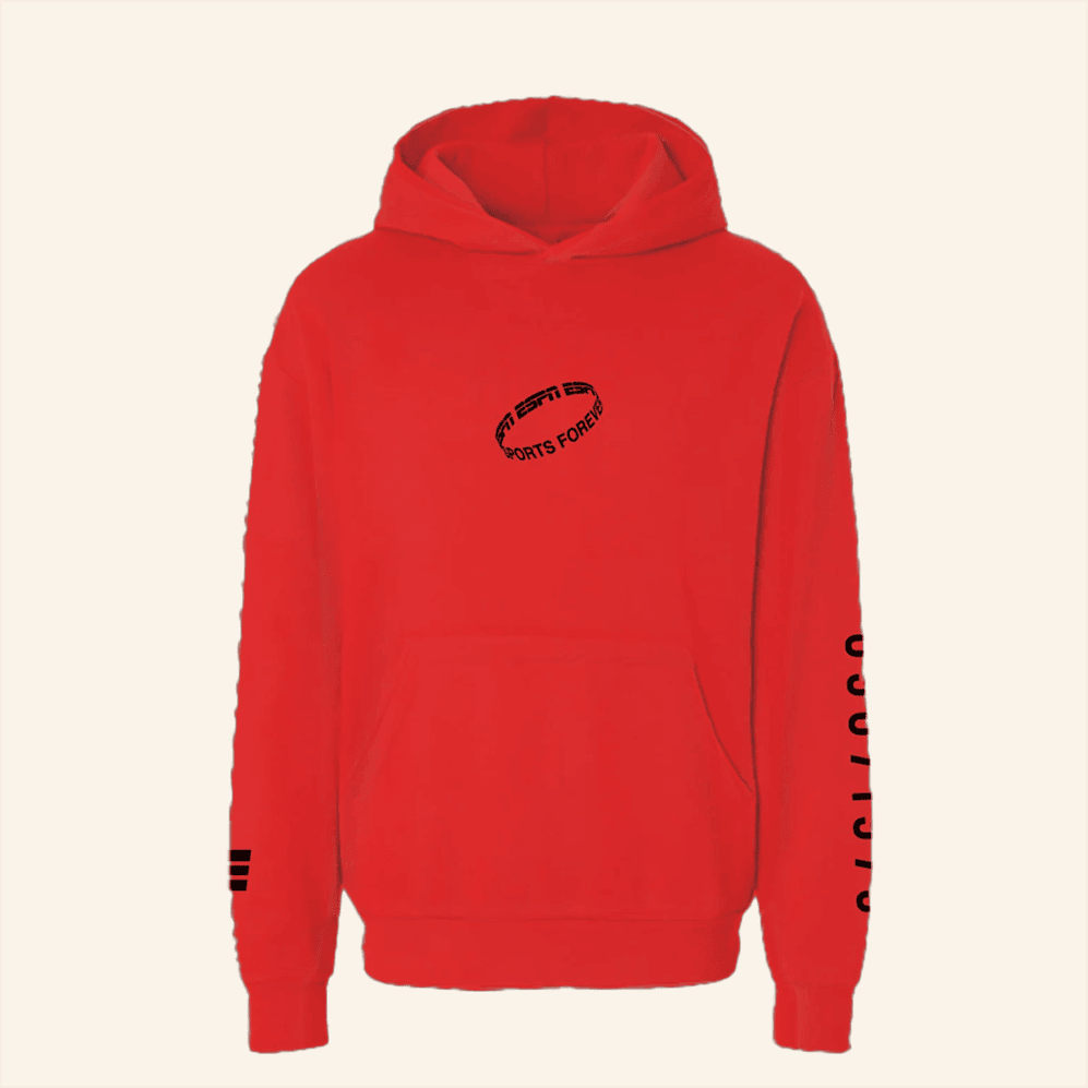 Espn Merch Sports Forever Infinity Red Hoodie Gifts For Him Birthday Gifts For Besties-1