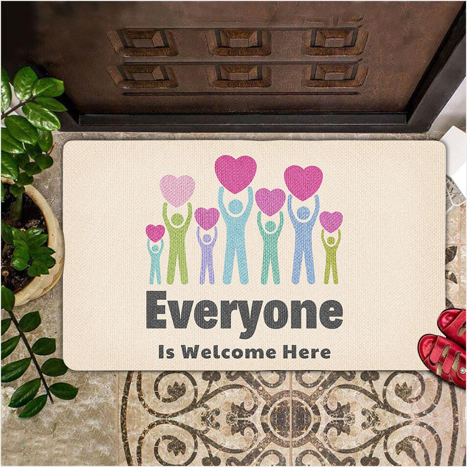 Everyone Is Welcome Here Doormat LGBT Support Front Door Mat Indoor Home Decor Gifts-1 Everyone Is Welcome Here Doormat LGBT Support Front Door Mat Indoor Home Decor Gifts-1