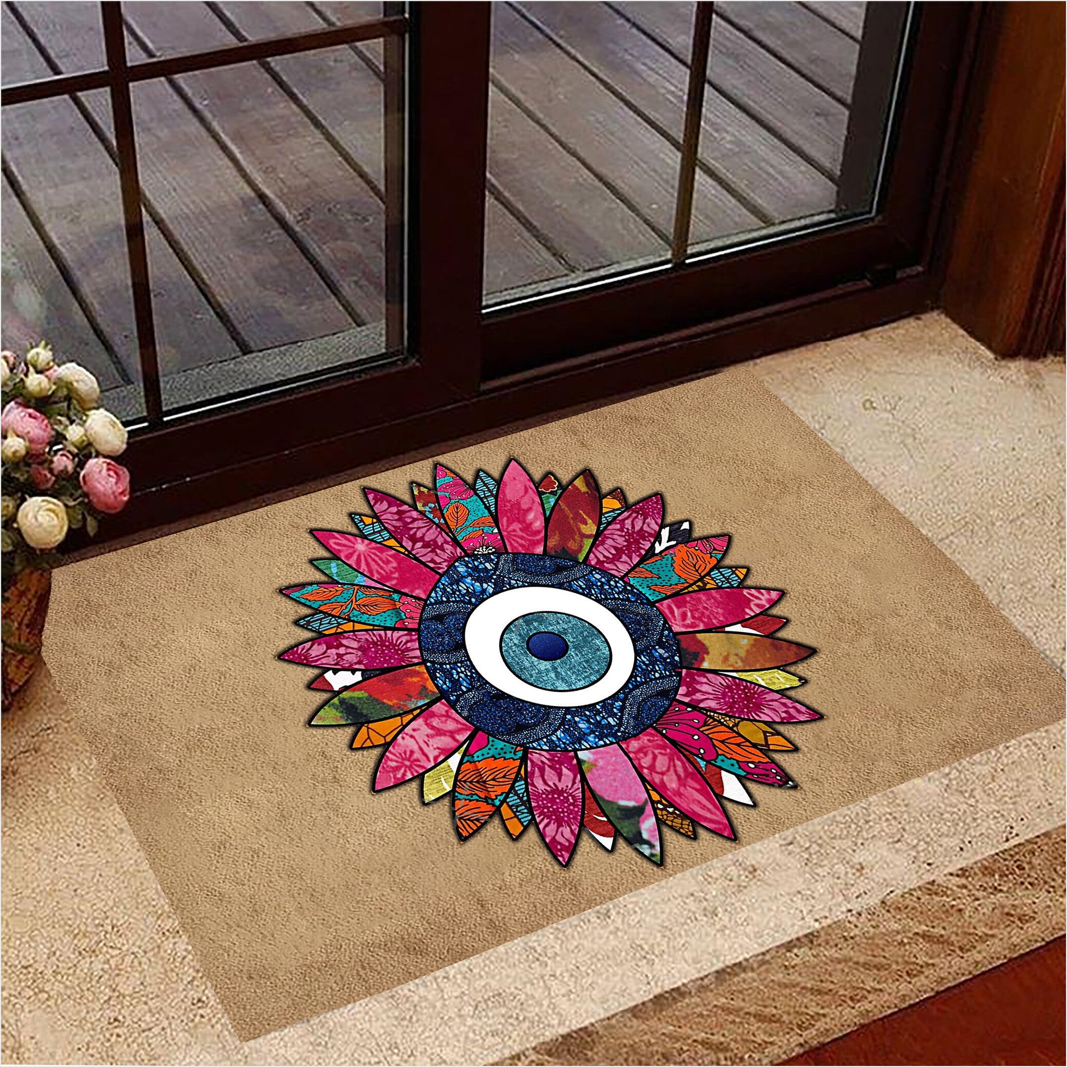 Evil Eye Doormat Blue Evil Eye Doormat Merchandise Decorative Birthday Gifts For Fans-1
